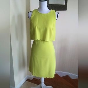Loft Sleeveless chartreuse dress